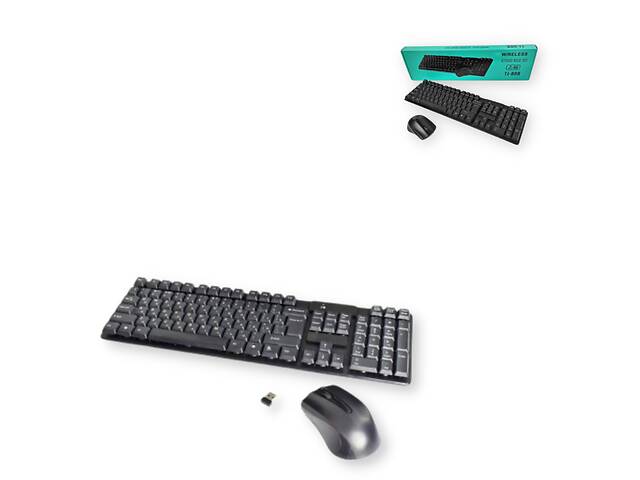 Клавиатура беспроводная Jedel TJ-808+мышь USB диапазон 10 м черный (AM-2964_406)