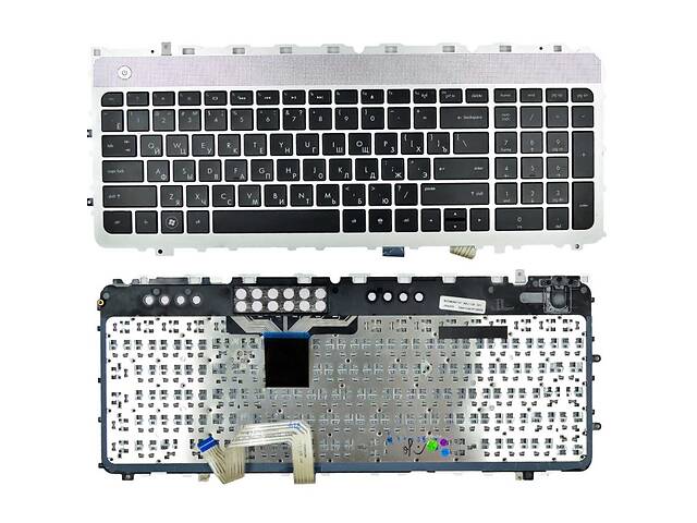 Клавиатура для ноутбука HP ENVY17 17-3000, 17-3200, 17t-3000, 17t-3200 Series Black, RU(серебристая, с подсветкой, с...