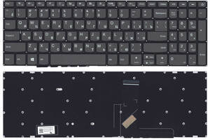 Клавиатура для ноутбука Lenovo IdeaPad 330-17AST серая без рамки прямой Enter