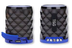 Колонка портативная T&G TG155 10Вт USB, AUX, FM, Bluetooth синяя (ЦУ-00034843)