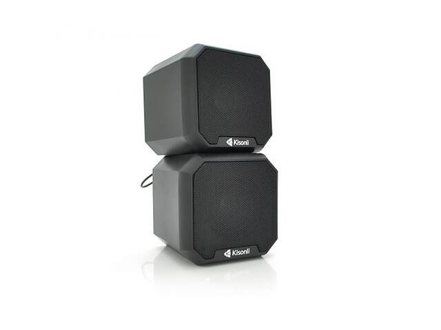 Колонки для ПК и ноутбука Kisonli KS-02 Multimedia speaker USB - 2.0 / AUX 3.5 mm 2x3W Black