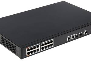 Коммутатор 16-портовый управляемый POE Dahua PFS4218-16ET-190