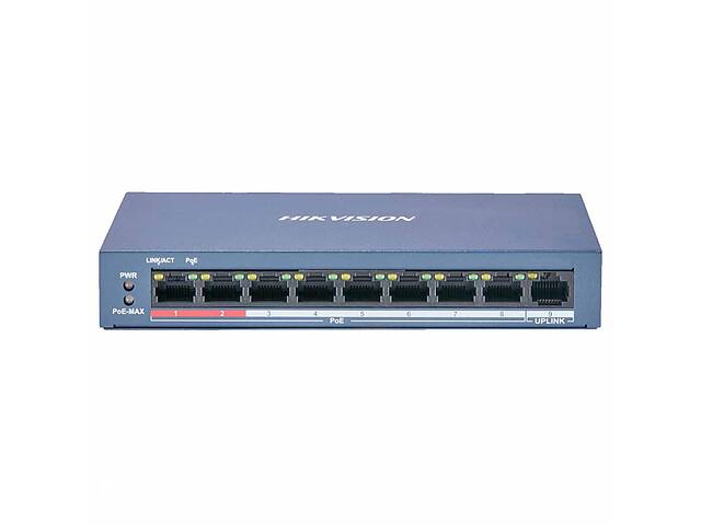 Коммутатор 8 портовый POE Hikvision DS-3E0109P-E/M