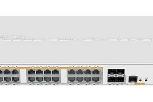 Коммутатор MikroTik CRS328-24P-4S+RM (24x1G PoE+, 4xSFP+, 450W max, L3)