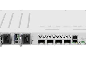 Коммутатор MikroTik CRS504-4XQ-IN (4x100G QSFP28 , 1xFE LAN, POE-IN, DC JACK, 2-PIN, Dual PSU)
