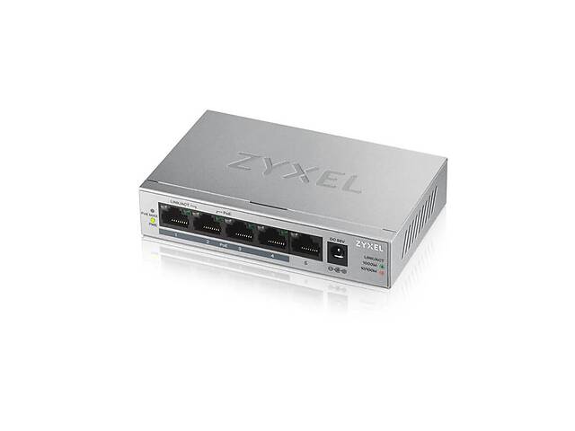 Коммутатор Zyxel GS1005HP (GS1005HP-EU0101F) (1xGE, 4xGE PoE+, max PoE 60W)