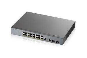 Коммутатор ZYXEL GS1350-18HP (16xGE PoE, L2, 2xRJ-45/SFP, PoE 250W, металл)