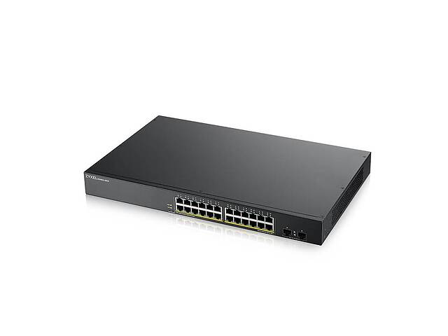 Комутатор ZYXEL GS1900-24HPv2 (GS190024HPV2-EU0101F) (24xGE PoE+, 2хSFP, POE 170W, WebSmart)