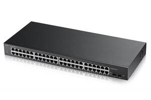 Комутатор ZYXEL GS1900-48HPv2 (GS190048HPV2-EU0101F) (24xGE, 24xGE PoE+, 2xSFP, Max POE 170W, Web Smart)