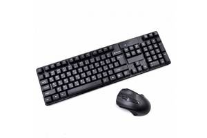 Комплект беспроводная клавиатура + мышь TJ-808 Black