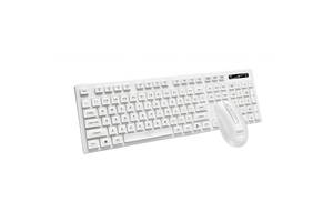 Комплект беспроводная клавиатура и мышь XO KB-02 Блютуз v5.0 2.4ГГц White