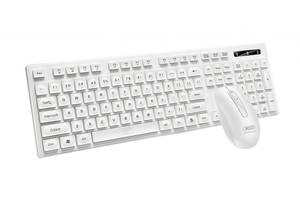 Комплект беспроводная клавиатура и мышь XO KB-02 Блютуз v5.0 2.4ГГц White
