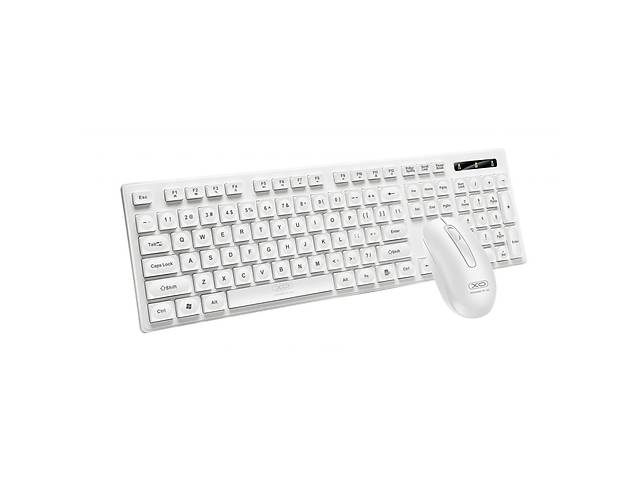 Комплект беспроводная клавиатура и мышь XO KB-02 Блютуз v5.0 2.4ГГц White