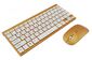 Комплект беспроводной клавиатура и мышь оптическая UKC Wireless 0902 Золотистая