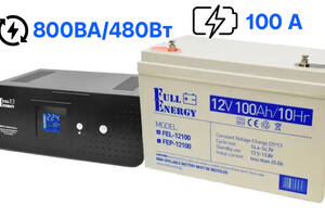 Комплект бессперебойного питания Full Energy BBGP-220/15 1500ВА/900Вт и 2 аккумулятора Full Energy FEL-12100