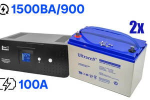 Комплект бессперебойного питания Full Energy BBGP-220/15 1500ВА/900Вт и 2 аккумулятора Ultracell UCG100-12