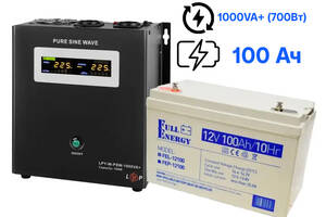 Комплект бессперебойного питания Logicpower LPY-W-PSW-1000VA+ и Аккумуляторная батарея Full Energy FEL-12100