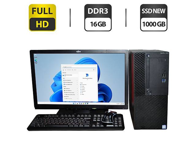 Комплект: Dell OptiPlex 3050 Tower / Intel Core i3-6100 (2 (4) ядра по 3.7 GHz) / 16 GB DDR4 NEW / 1000 GB SSD NEW /...