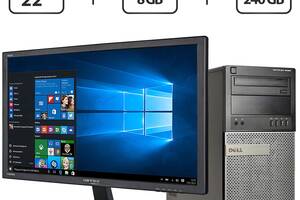 Комплект ПК: Dell OptiPlex 9020 Tower / Intel Core i5-4570 (4 ядра по 3.2 - 3.6 GHz) / 8 GB DDR3 / 240 GB SSD NEW / I...