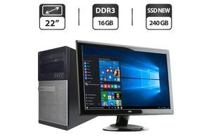 Комплект ПК: Dell OptiPlex 9020 Tower / Intel Core i5-4570 (4 ядра по 3.2 - 3.6 GHz) / 16 GB DDR3 / 240 GB SSD NEW /...