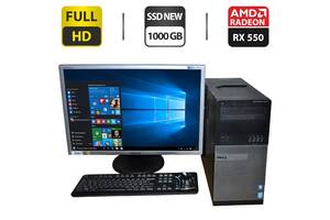 Комплект ПК: Dell OptiPlex 9020 Tower / Intel Core i5-4570 (4 ядра по 3.2 - 3.6 GHz) / 32 GB DDR3 / 1000 GB SSD NEW /...