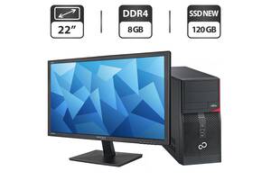 Комплект ПК: Fujitsu Esprimo P556 E85+ Tower / Intel Core i3-6100 (2 (4) ядра по 3.7 GHz) / 8 GB DDR4 / 120 GB SSD NE...