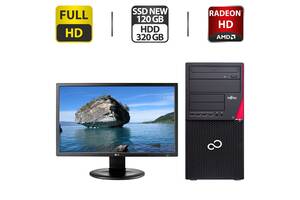 ПК+Монітор Fujitsu Esprimo P720 E90+ Tower/i3-4160/8GB RAM/120GB SSD/Radeon HD 7570 1GB + Б-клас LG 24MB35PM-B/...