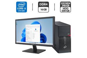 Комплект ПК: Fujitsu P556 E85+ Tower / Intel Core i3-6100 (2 (4) ядра по 3.7 GHz) / 16 GB DDR4 NEW / 240 GB SSD NEW +...