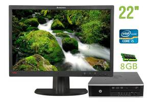 ПК+Монитор HP Compaq Elite 8300 USFF/ i5-3470S/ 8GB RAM/ 250GB HDD/ HD 2500 + Lenovo ThinkVision LT2252pwD/ 22' (1680...