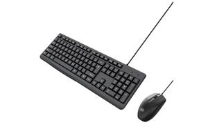 Комплект проводная клавиатура и мышь XO KB-03 1000DPI 1.35 m Black