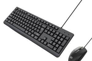 Комплект проводная клавиатура и мышь XO KB-03 1000DPI 1.35 m Black