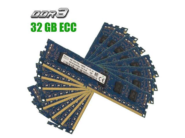 Комплект: Серверная оперативная память Hynix / 32 GB (8x4 GB) / 1Rx8 PC3L-12800R / DDR3 ECC / 1600 MHz