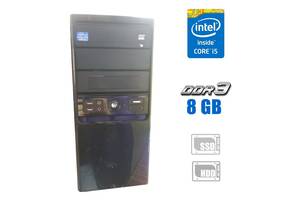 Компьютер Asus P8Q77-M2 Tower / Intel Core i5-3470 (4 ядра по 3.2 - 3.6 GHz) / 8 GB DDR3 / 240 GB SSD + 500 GB HDD /...