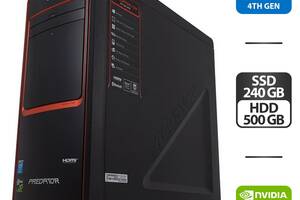 Компьютер Б-класс Acer Predator G3-605 Tower / Intel Core i7-4770 (4 (8) ядра по 3.4 - 3.9 GHz) / 8 GB DDR3 / 240 GB...