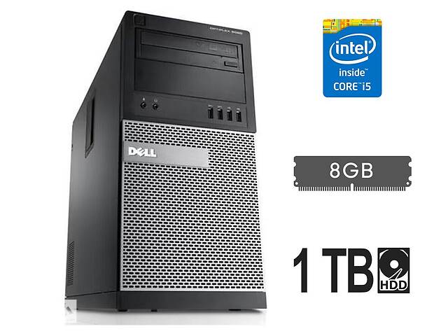 Компьютер Dell OptiPlex 7020 Tower / Intel Core i5-4590 (4 ядра по 3.3 - 3.7 GHz) / 8 GB DDR3 / 1000 GB HDD / Intel H...