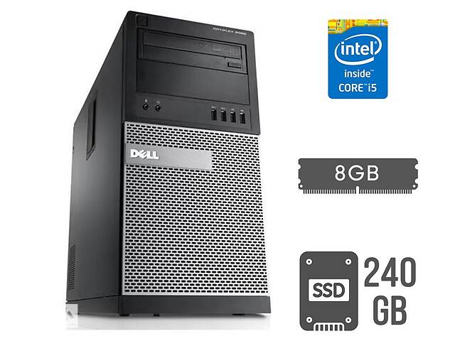 Компьютер Dell OptiPlex 7020 Tower / Intel Core i5-4590 (4 ядра по 3.3 - 3.7 GHz) / 8 GB DDR3 / 240 GB SSD / Intel HD...