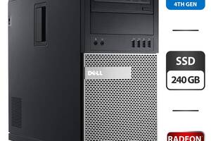 Компьютер Dell OptiPlex 9020 Tower / Intel Core i7-4770 (4 (8) ядра по 3.4 - 3.9 GHz) / 8 GB DDR3 / 240 GB SSD / AMD...