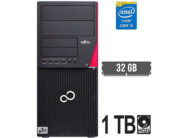 Компьютер Fujitsu Esprimo P720 E90+ Tower / Intel Core i5-4590 (4 ядра по 3.3 - 3.7 GHz) / 32 GB DDR3 / 1000 GB HDD /...