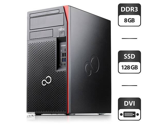 Компьютер Fujitsu Esprimo P757 E90+ Tower / Intel Celeron G3900 (2 ядра по 2.8 GHz) / 8 GB DDR4 / 128 GB SSD / Intel...