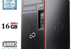 Компьютер Fujitsu Esprimo P757/E90+ Tower / Intel Core i5-6500 (4 ядра по 3.2 - 3.6 GHz) / 16 GB DDR4 / 240 GB SSD M...