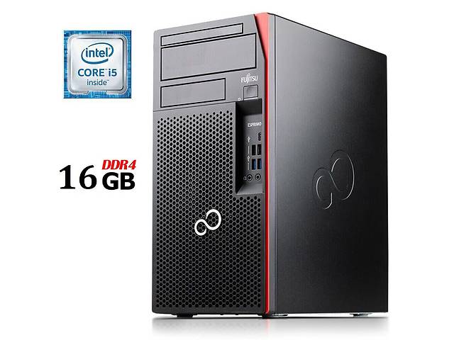 Комп'ютер Fujitsu Esprimo P757/E90+ Tower/Intel Core i5-6500 (4 ядра по 3.2 - 3.6 GHz)/16 GB DDR4/no HDD/Inte...