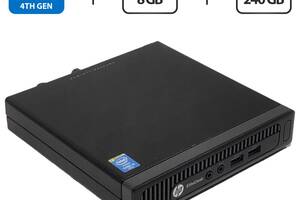 Компьютер HP EliteDesk 800 G1 Desktop Mini USFF / Intel Core i5-4590T (4 ядра по 2.0 - 3.0 GHz) / 8 GB DDR3 / 240 GB...