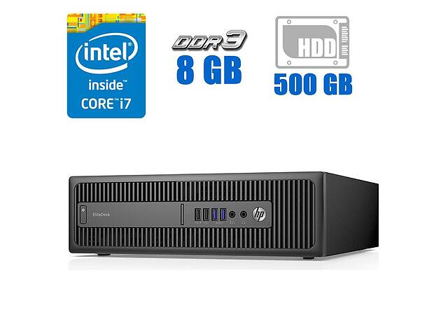 Комп'ютер HP EliteDesk 800 G1 SFF/Intel Core i7-4770 (4 (8) ядра по 3.4 - 3.9 GHz)/8 GB DDR3/500 GB HDD/Inte...