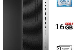 Компьютер HP EliteDesk 800 G3 Tower / Intel Core i5-7500 (4 ядра по 3.4 - 3.8 GHz) / 16 GB DDR4 / 256 GB SSD M.2 / In...