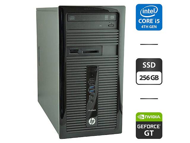 Компьютер HP ProDesk 490 G2 Tower / Intel Core i5-4590 (4 ядра по 3.3 - 3.7 GHz) / 8 GB DDR3 / 256 GB SSD / nVidia Ge...