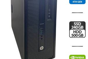 Компьютер HP ProDesk 600 G1 Tower / Intel Core i7-4770 (4 (8) ядра по 3.4 - 3.9 GHz) / 8 GB DDR3 / 240 GB SSD + 500 G...