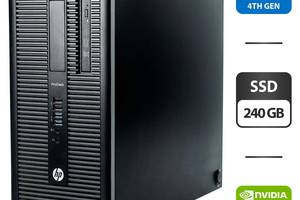 Компьютер HP ProDesk 600 G1 Tower / Intel Core i7-4770 (4 (8) ядра по 3.4 - 3.9 GHz) / 8 GB DDR3 / 240 GB SSD / nVidi...