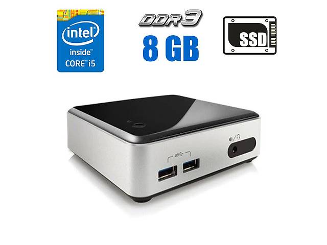 Компьютер Intel NUC D54250WYK Black USFF / Intel Core i5-4250U (2 (4) ядра по 1.3 - 2.6 GHz) / 8 GB DDR3 / 128 GB SSD...