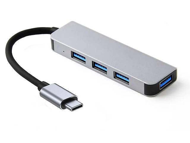Концентратор USB-хаб RIAS DC0001 Type-C 4 порта USB 3.0 Silver (3_02566)