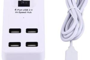 Концентратор USB-хаб RIAS P-1601 4 порта USB 2.0 с выключателем White (3_02362)